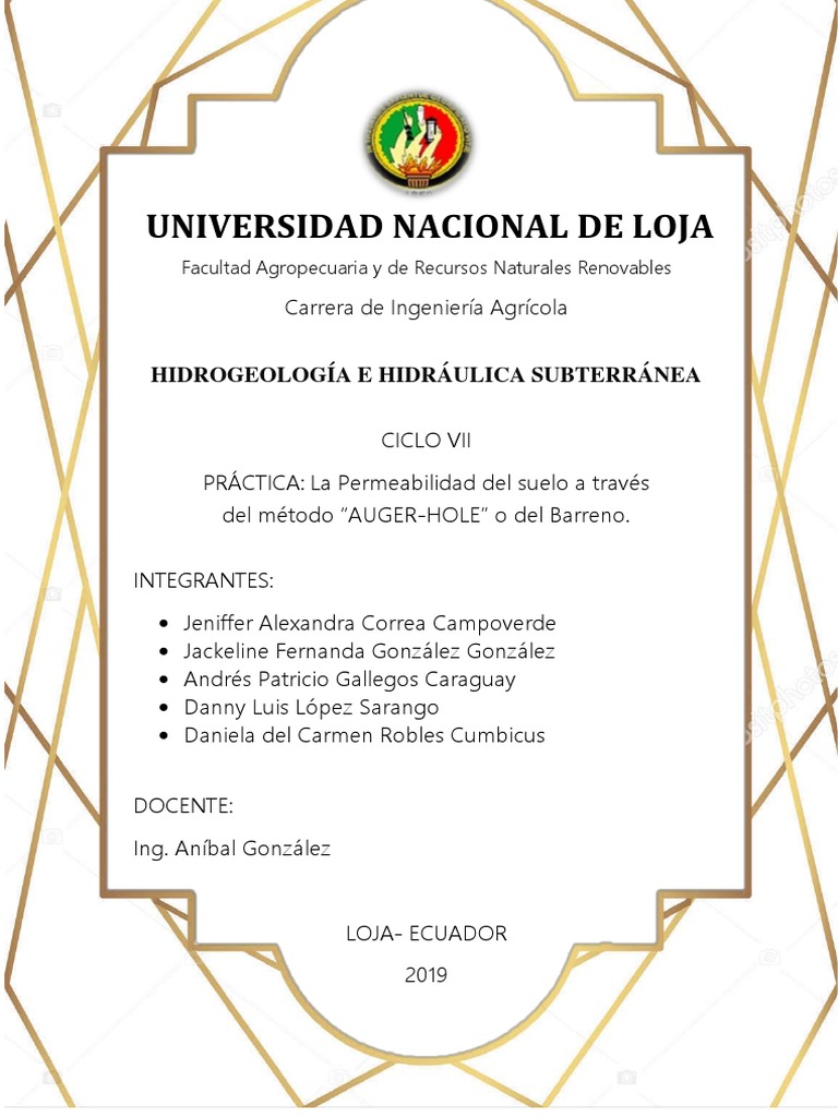 Pozo Invertido y Conductividad Hidráulica | PDF | Agua subterránea ...