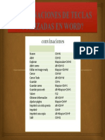 Convinaciones de Teclas Utilizadas en Word
