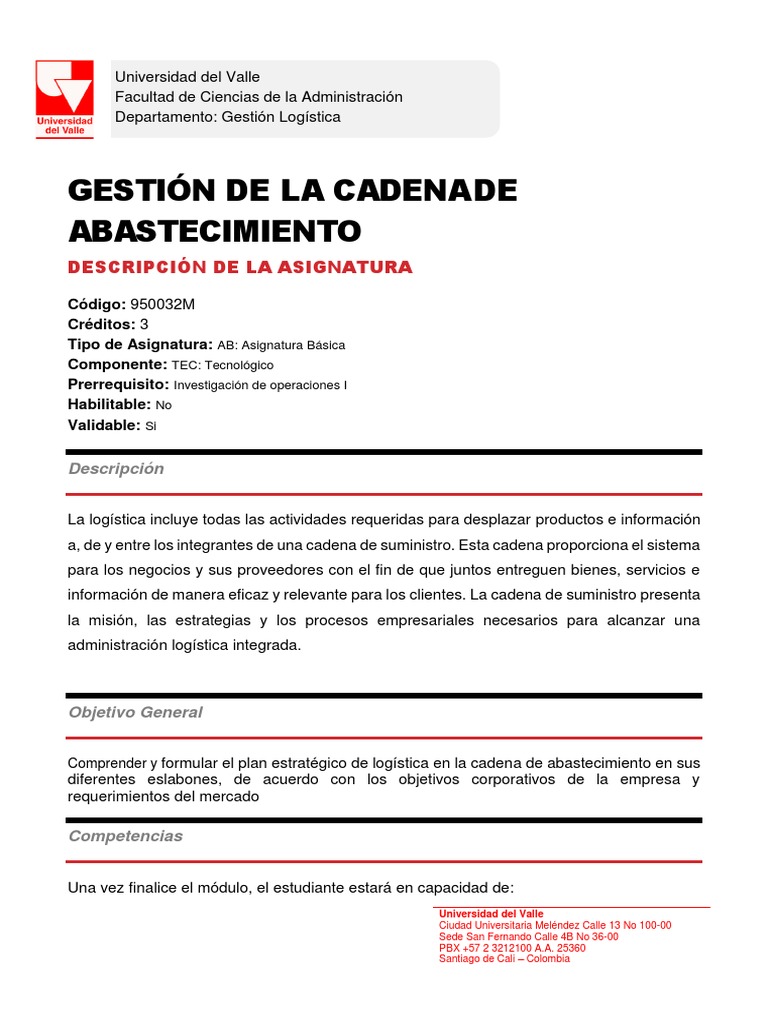 Gestión de la Cadena de Abastecimiento | PDF | Logística | Business