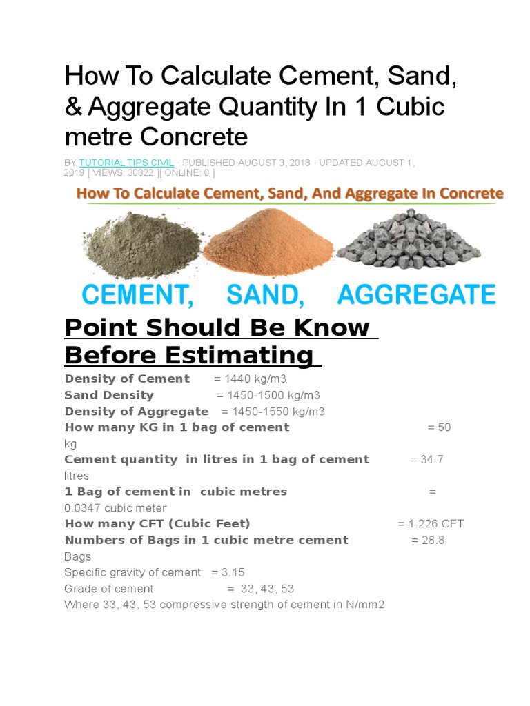 How To Calculate Cement.doc Density Concrete
