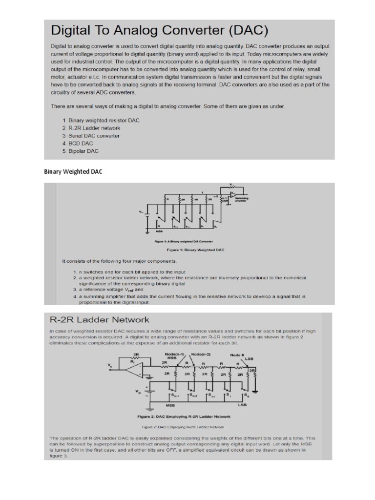 Binary Weighted DAC | PDF