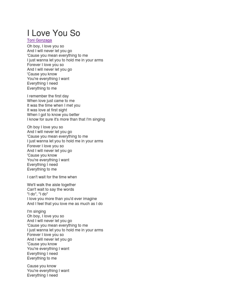 I Love You So Pdf