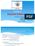 Design of Worm Gear: Dome-Ii