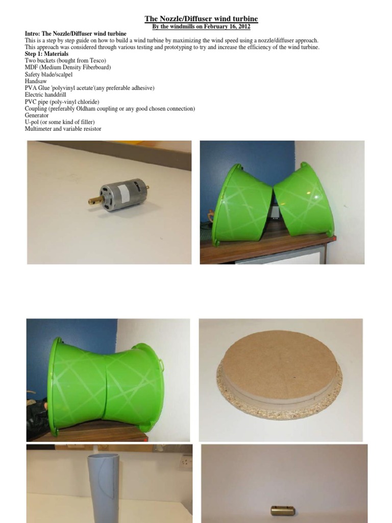 Building a Nozzle/Diffuser Wind Turbine | PDF | Gear | Nozzle
