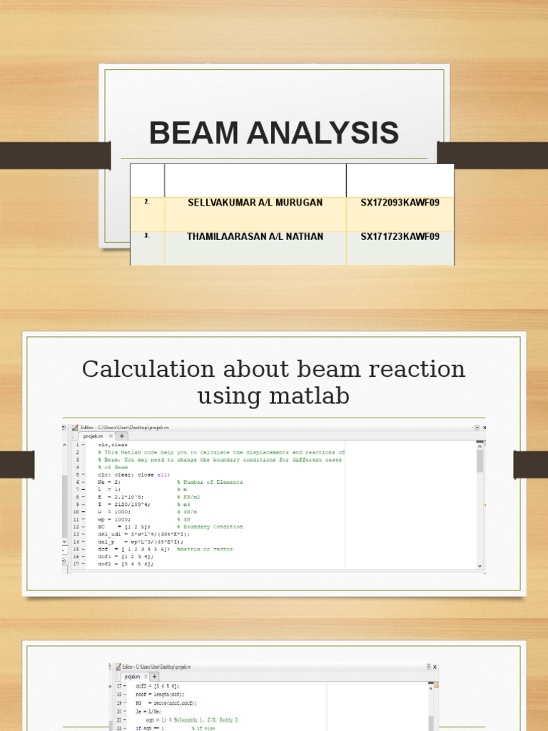 Beam Reaction Calculation with MATLAB | PDF | Nature | Teaching Mathematics