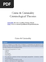 Crime & Criminality Criminological Theories