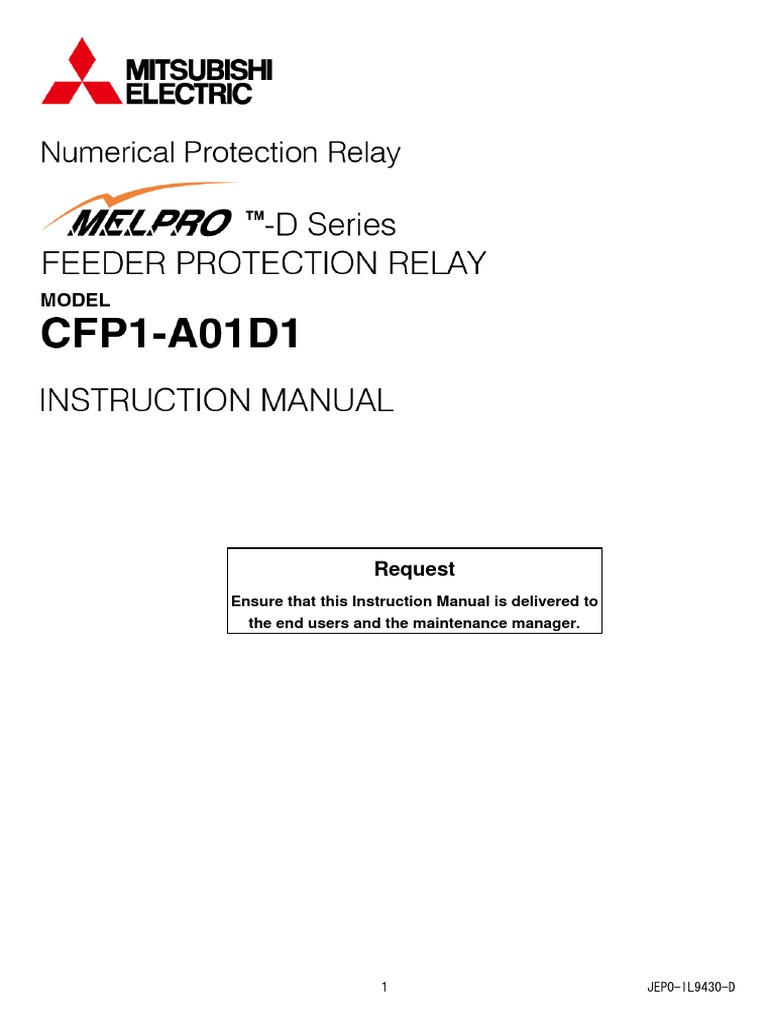 Melpro Cfp1-A01d1 | PDF | Power Supply | Relay
