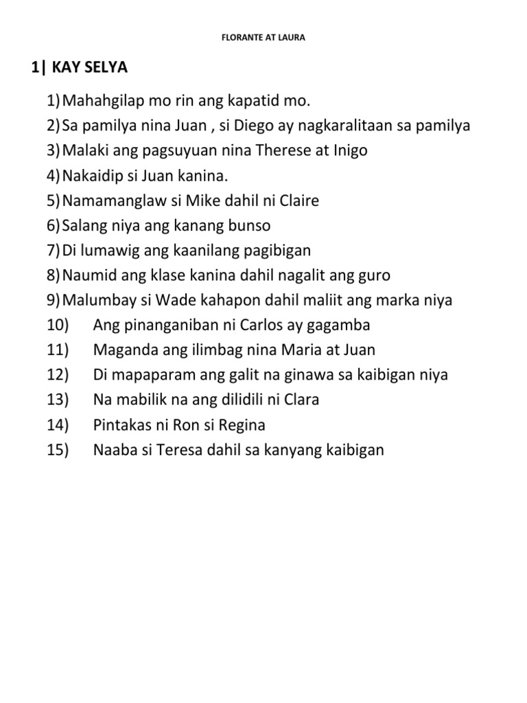 Sentences in Filipino | PDF