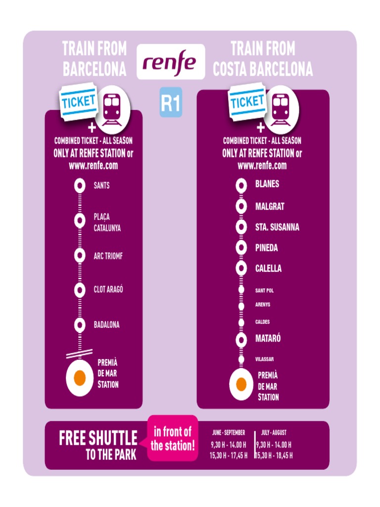 Barcelona Train & Shuttle Ticket Info | PDF