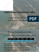 Hydro Power Potential in India: Rajesh Meena, 2015CE10367 Supervisor: Dr. Sumedha Chakma