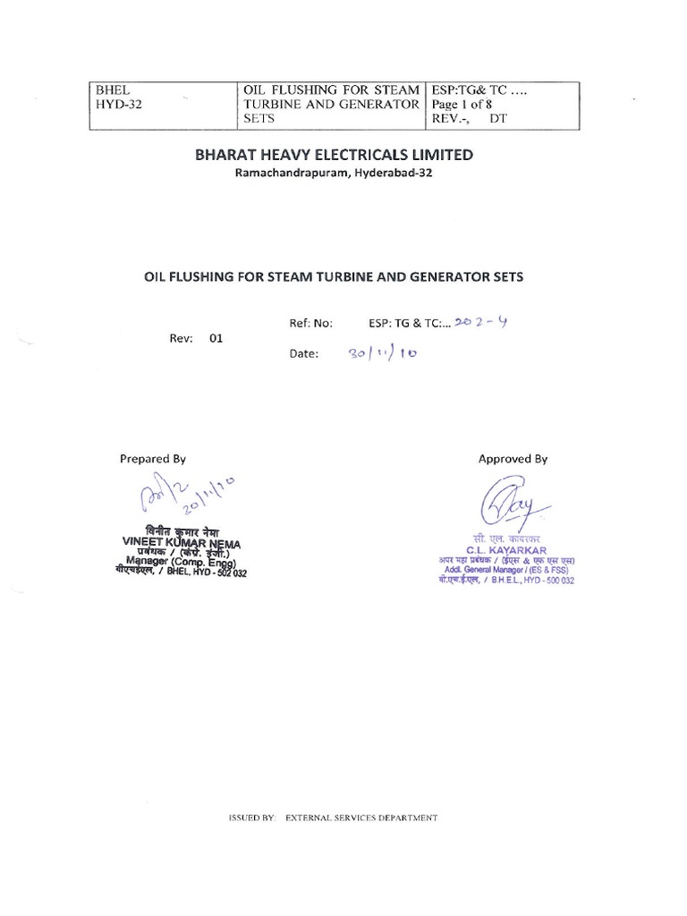 Oil Flushing Procedures For Steam Turbine & Generator Sets 1 PDF