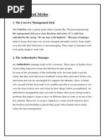 Management Styles: 1. The Coercive Management Style