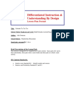 Differentiated Instruction & UBD Lesson Plan