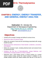 ESO 201A: Thermodynamics: Energy, Energy Transfer, and General Energy Analysis