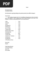 Sub: Information Regarding Shifting of Household Materials From WBD To Ramgarh