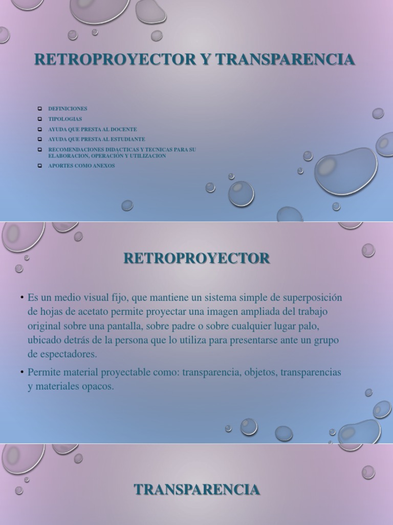 Uso y Tipología del Retroproyector | PDF | Educación avanzada ...