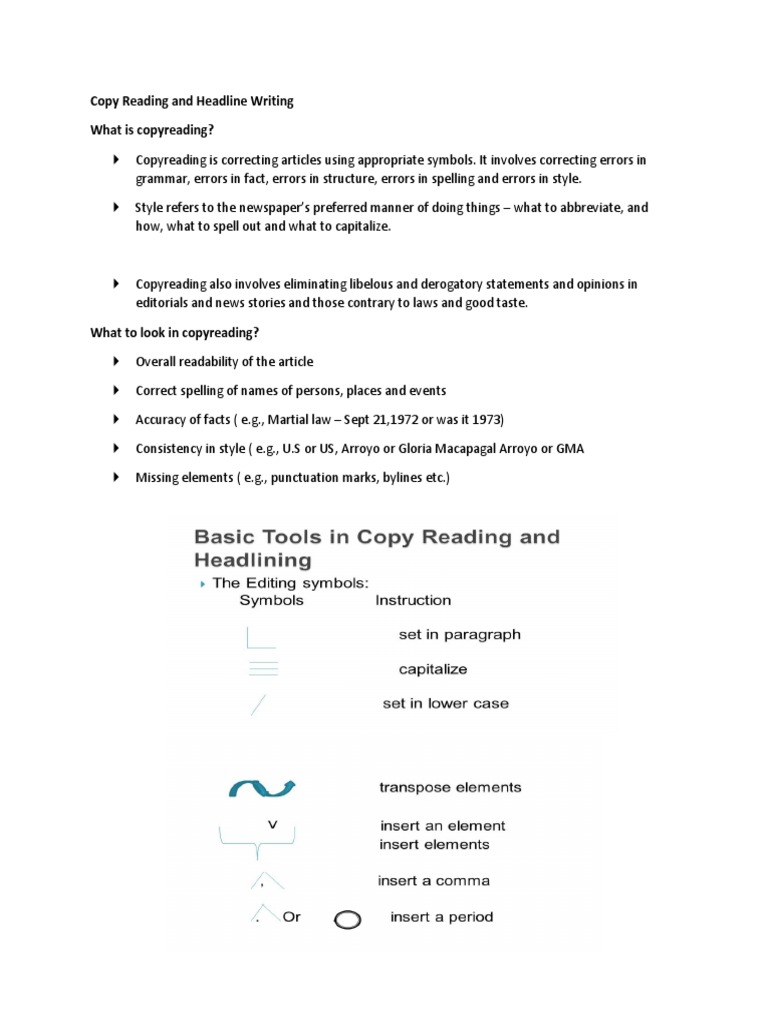 Copy Reading and Headline Writing PDF