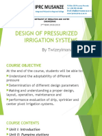 Design of Oressurized Irrigation Systems