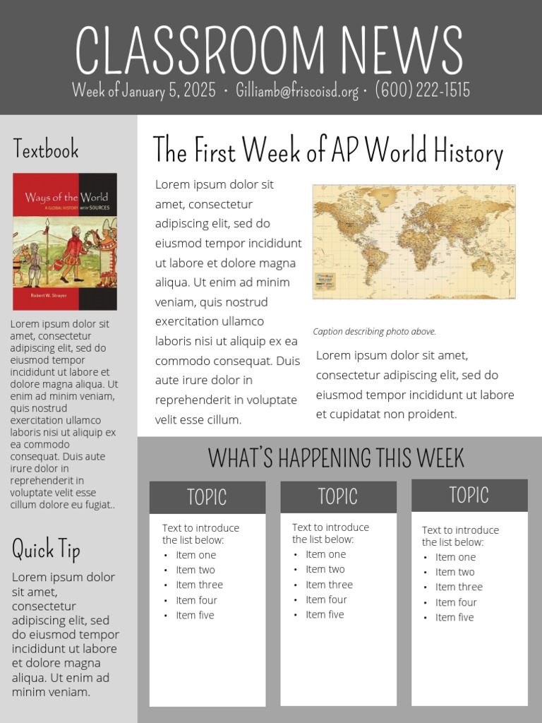 Classroom Newsletter | PDF