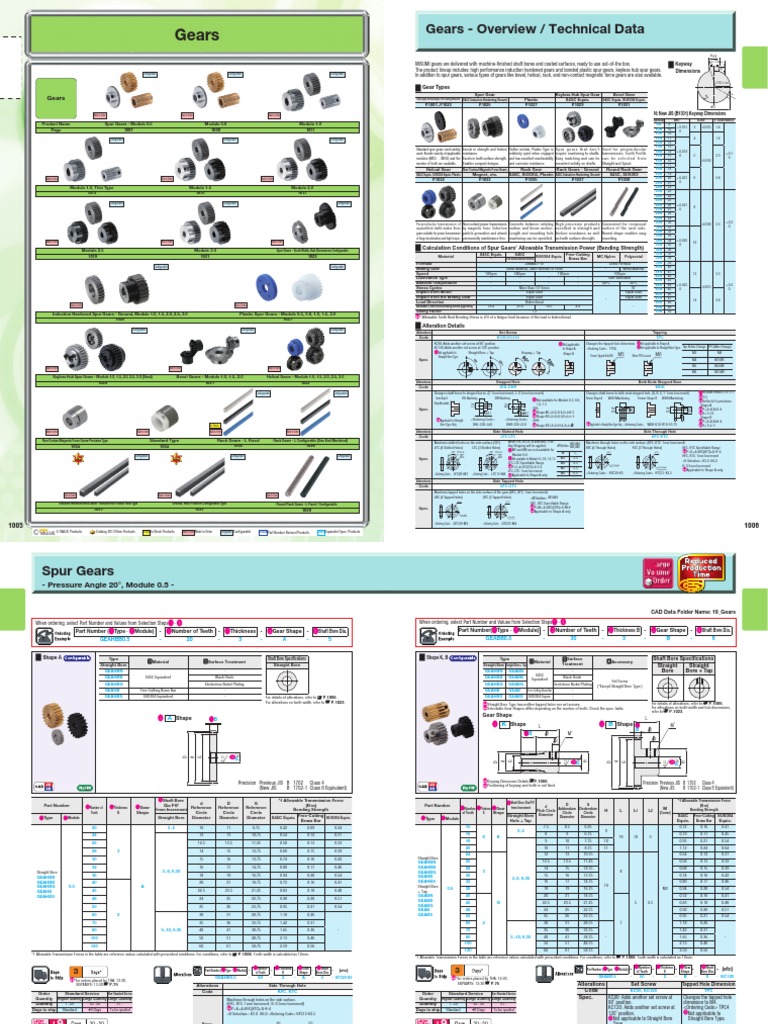 Spur Gear Catalog Overview | PDF | Gear | Applied And Interdisciplinary ...