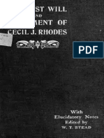 The Last Will and Testament of Cecil John Rhodes w. t. Stead