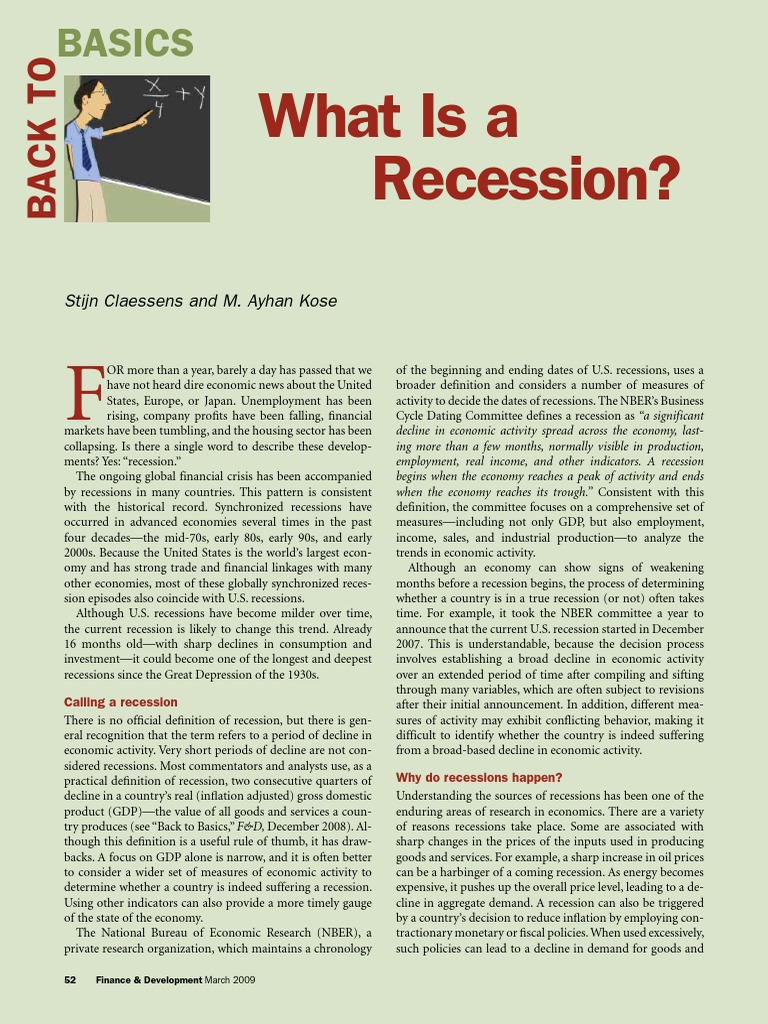 Understanding Economic Recessions | PDF | Recession | National Bureau ...