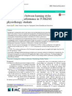 The Relationship Between Learning Styles and Academic Performance in TURKISH Physiotherapy Students