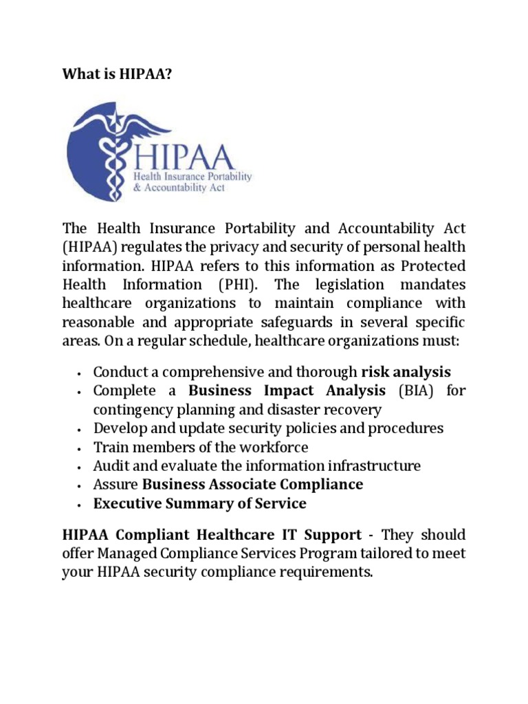 What Is Hipaa | Download Free PDF | Health Insurance Portability And ...