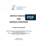 Defence strategies for hostile takeovers.