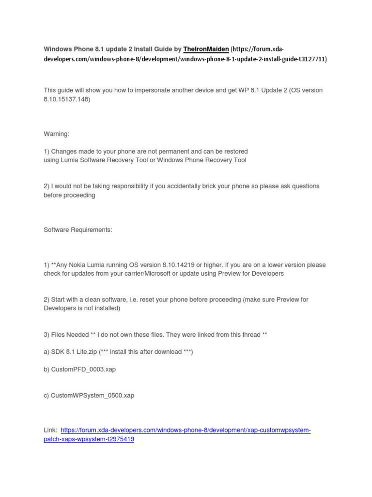 Cara Update - Windows Phone 8.1. Ke Update 2 | PDF | Windows Phone.