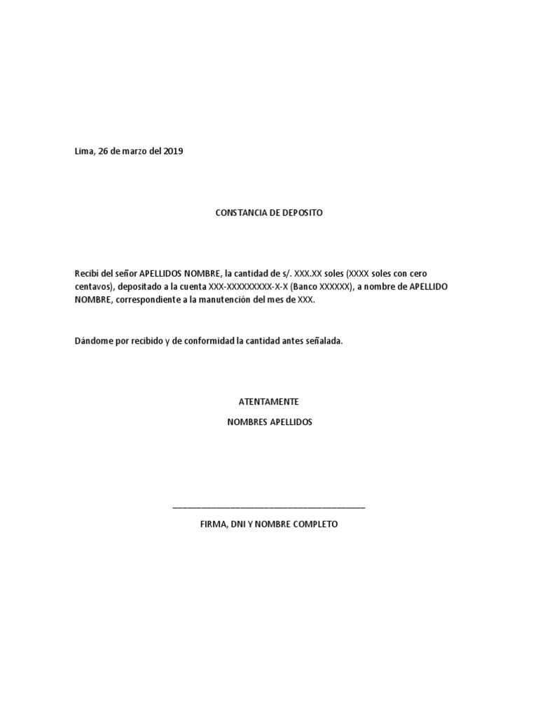 Constancia de Manutención