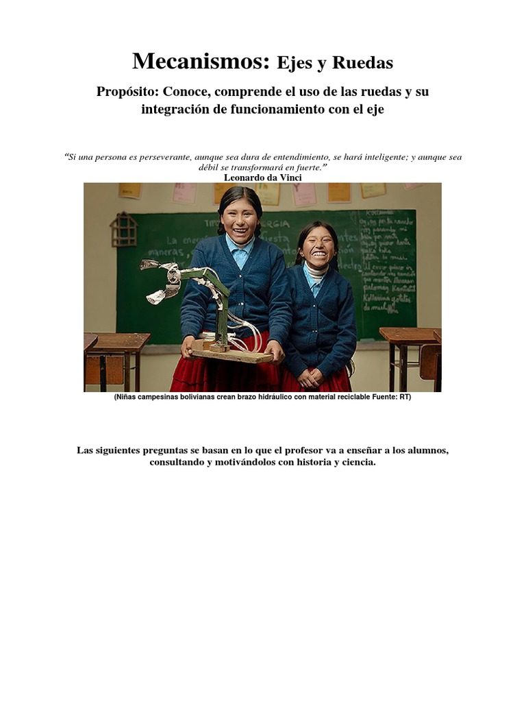 Mecanismos Ejes Ruedas Pdf Eje Engranaje