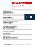 IELTS Speaking Checklist: Fluency & Coherence