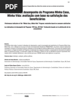 Indicadores de Desempenho Do Programa Minha Casa, Minha Vida Avaliação Com Base Na Satisfação Dos Beneficiários