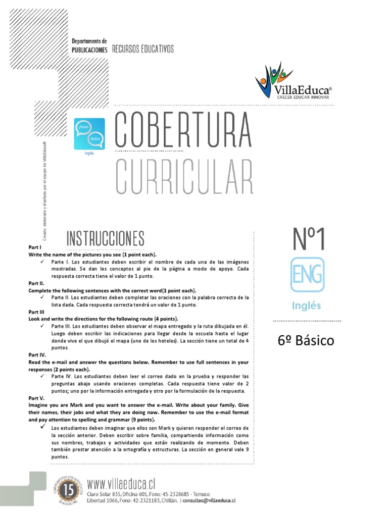 Guia de Ingles 6to Basico | PDF