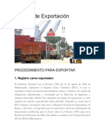 Documentacion para La Exportación e Importacion