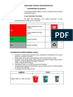 Recomendaciones Técnicas para Proveedores de Contenedores de Residuos