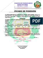 Certificado de Posesión