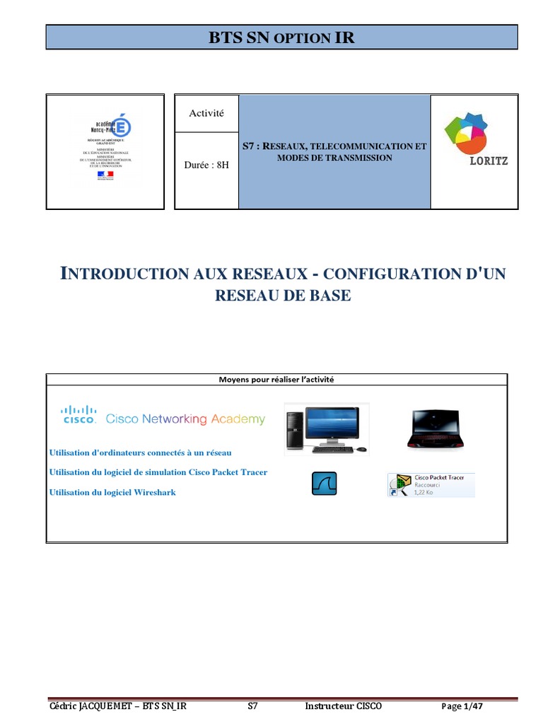 Comment Revenir En Arrière Sur Le Schéma Cisco Packet Tracer 9790 Configuration Reseau de Base Professeur VF | PDF | Wi-Fi | I Pv6