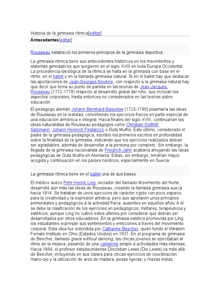 Origen y Creación de la Gimnasia Rítmica | PDF | Gimnasia | Deportes