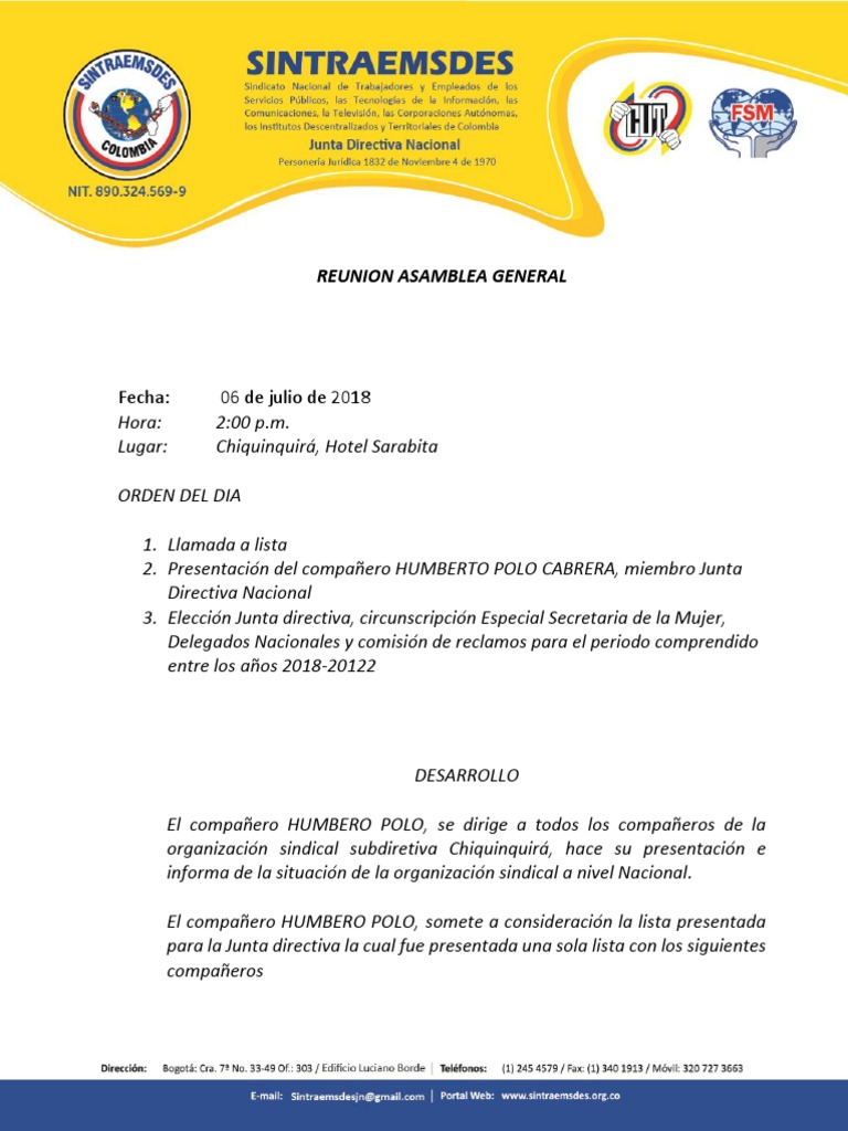 Acta Elecciones PDF Eventos políticos Gobierno