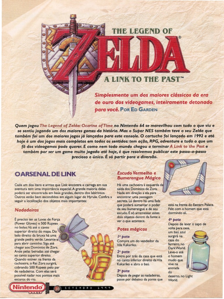 Detonado de Bolso – Legend of Zelda – A Link to the Past (SNES