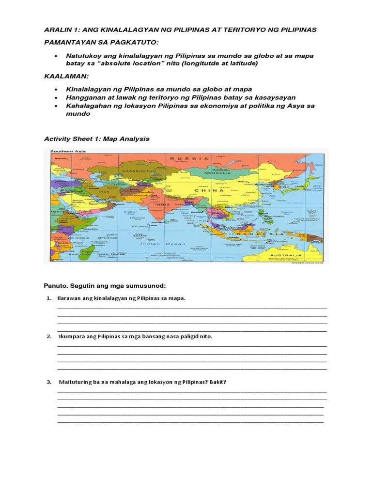araling-panlipunan-activity-sheet