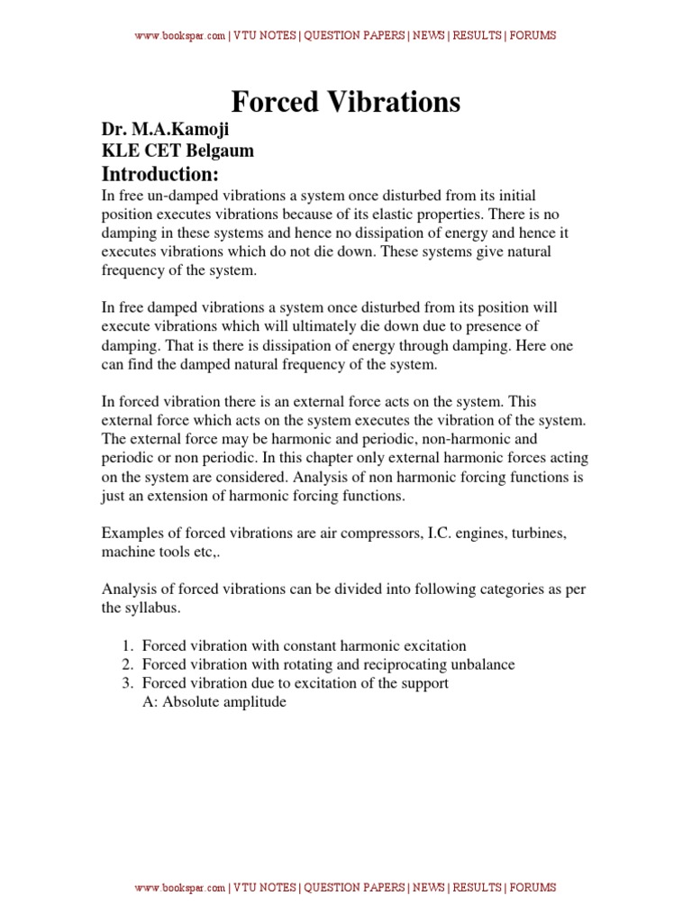 Understanding Forced Vibrations | PDF | Resonance | Force