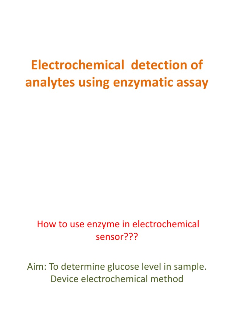 Electrochemical Detection of Analytes Using Enzymatic Assay PDF