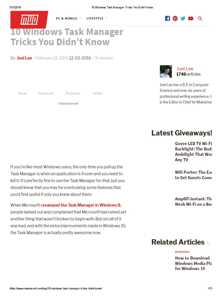 10 Windows Task Manager Tricks You Didn't Know | PDF | Microsoft ...