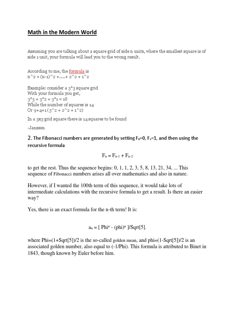 Math in The Modern World | PDF