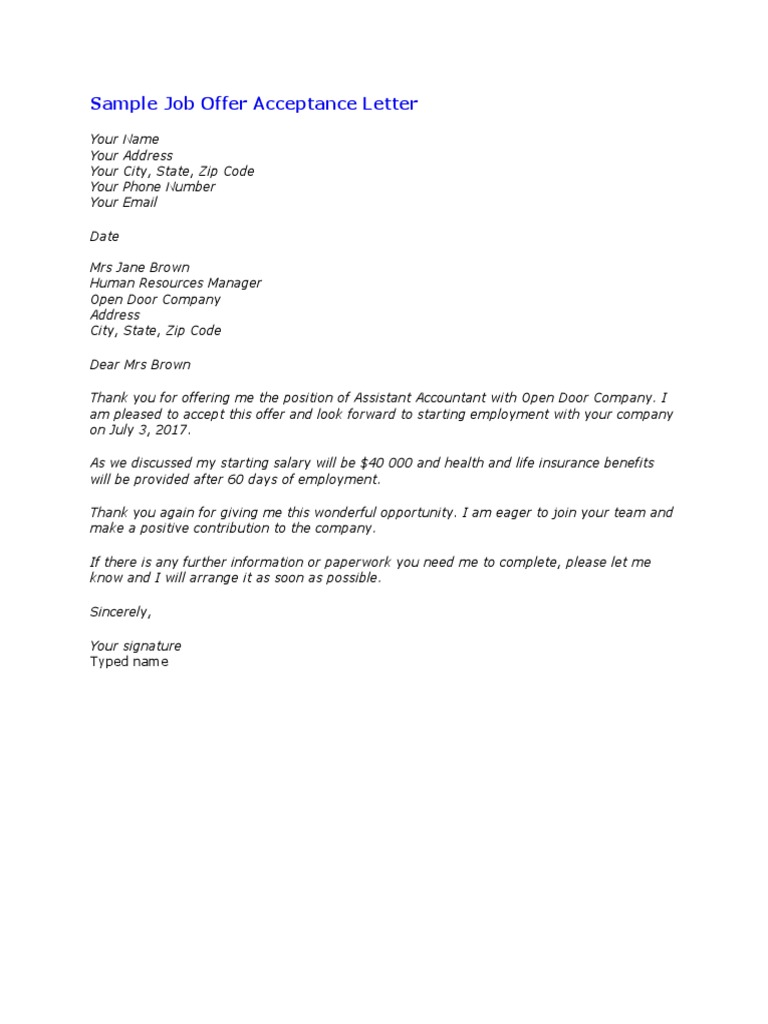 Job Acceptance Letter 12  PDF