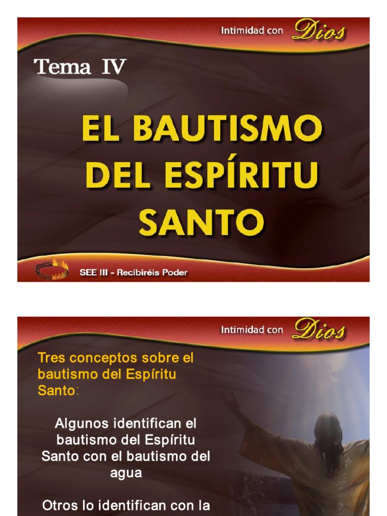 TEMA-04 El bautismo del Espíritu Santo | PDF | Bautismo | espíritu Santo
