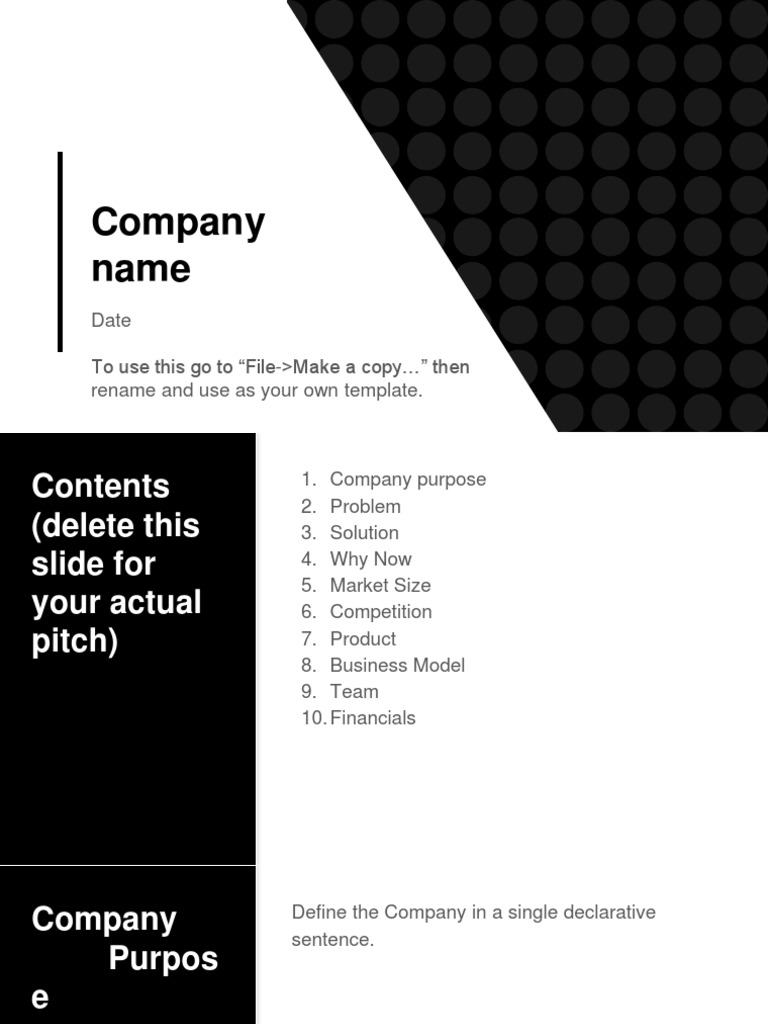 Sequoia Pitch Deck Template PDF